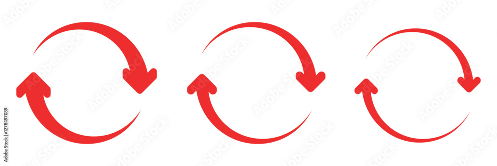 Poster two arrow spin icon, recycle round, circle refresh or restart. dual arrow. double side arrow icon se