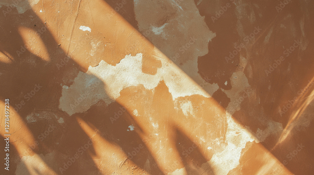 Poster Earthy mud wall texture with straw elements and subtle patterns for design projects