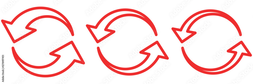 Poster two arrow spin icon, recycle round, circle refresh or restart. dual arrow. double side arrow icon se