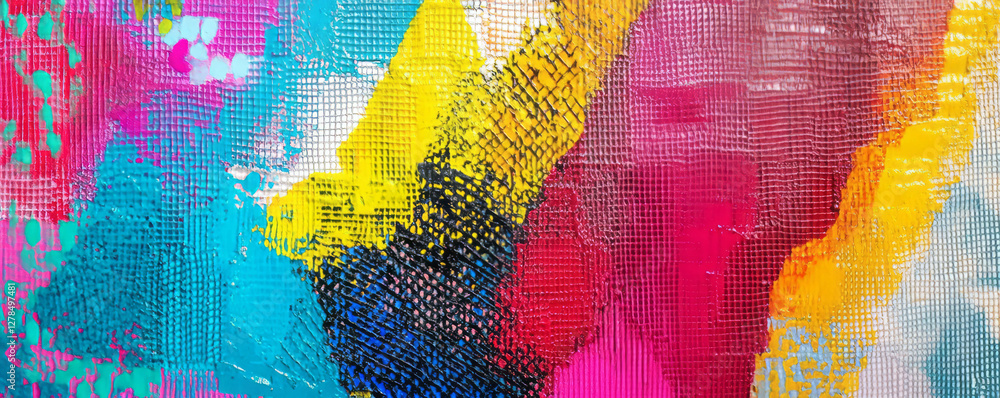 Aufkleber vibrant multicolored plastic mesh texture on bright background for creative design