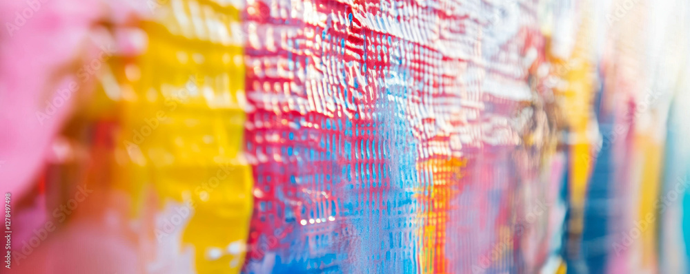 Poster vibrant multicolored plastic mesh texture for creative design background