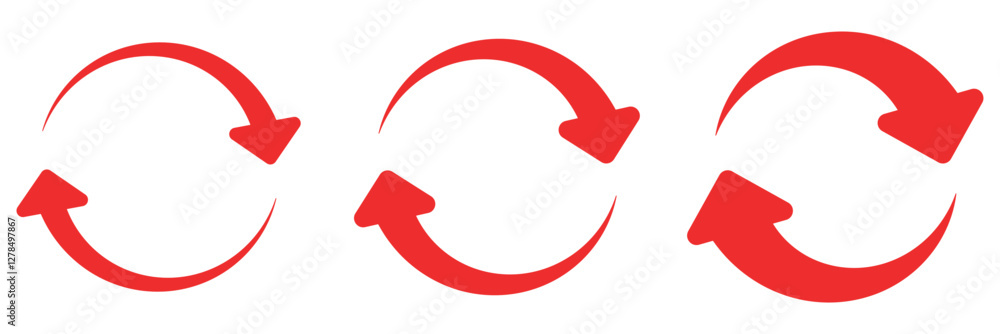 Poster two arrow spin icon, recycle round, circle refresh or restart. dual arrow. double side arrow icon se