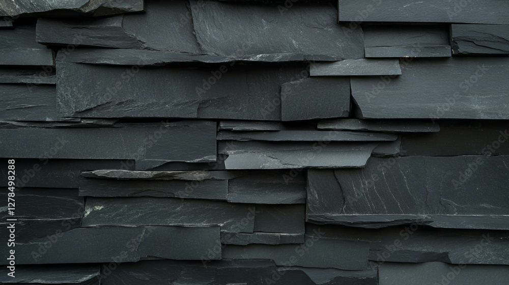Poster natural black slate texture with varied layers for background or design