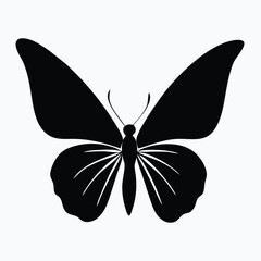 Fototapeta premium Sculpted Elegance in Black Butterfly Icon Black Butterfly Silhouette