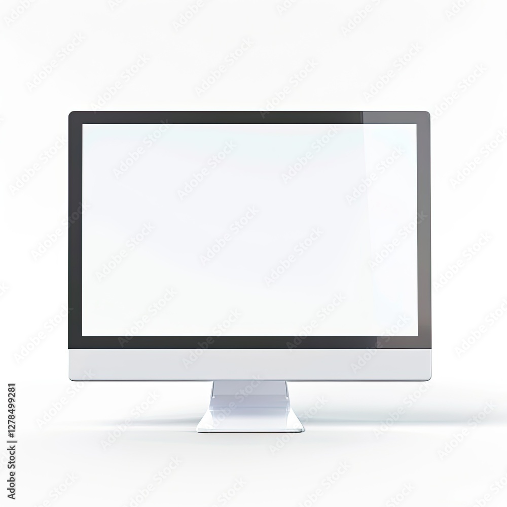 Poster a blank computer monitor with a sleek design, ready for use. isolated on white background