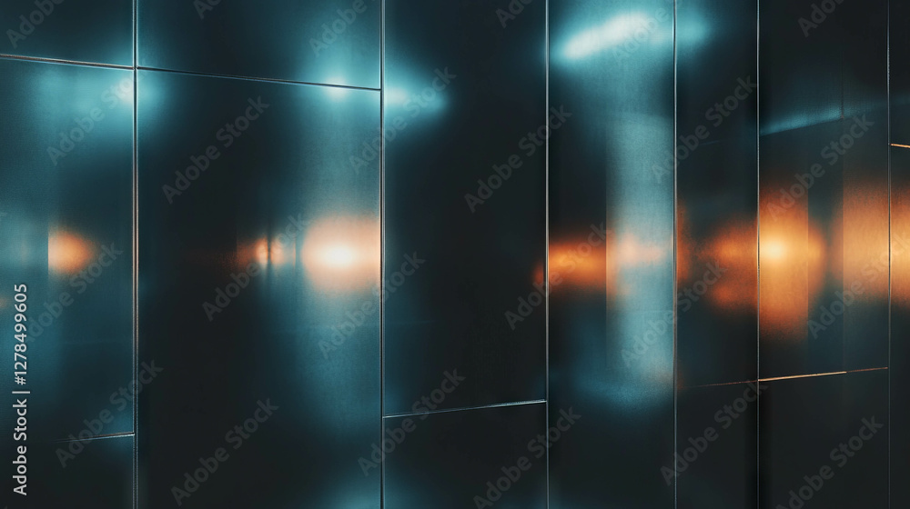 Poster obsidian black wall with glassy smooth texture and light reflection