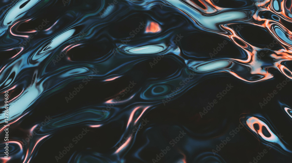 Aufkleber obsidian black wall texture with glassy smooth abstract pattern