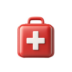 Red first aid kit box with white cross symbol for emergency medical essentials