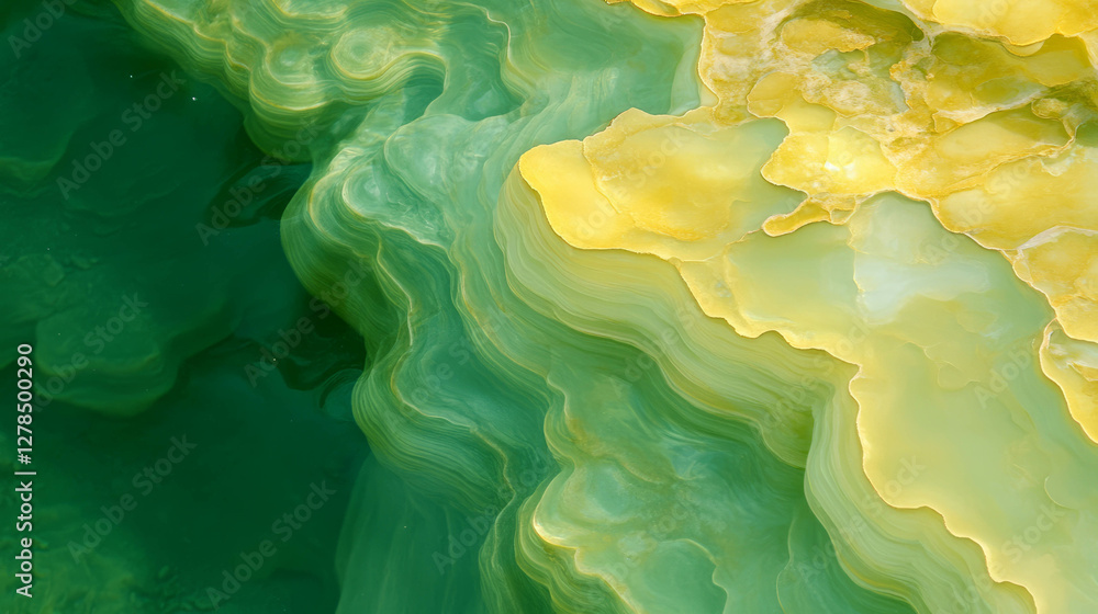Poster abstract texture of opalescent green and soft yellow wall for design or background
