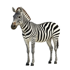 Obraz premium a zebra standing, with a full-body shot from head to toe, against a Transparent background.