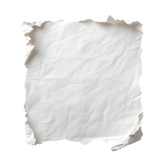 Obraz premium A piece of white paper with torn edges, isolated on a transparent background,