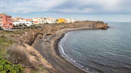 Panorama de la plage de la grande conque au Cap d' Agde
