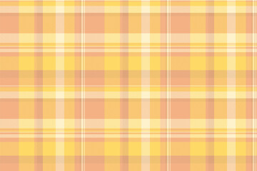 Model check texture tartan, collection fabric vector pattern. Illustration plaid textile background seamless in orange and yellow colors.