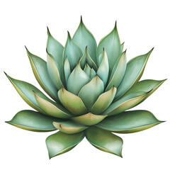 Fototapeta premium Agave plant, clip art style, Transparent background,