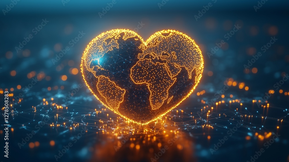 Poster globe global connectivity and networking earth