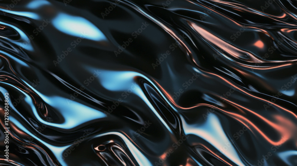 Poster polished black slate texture with smooth reflective surface for design
