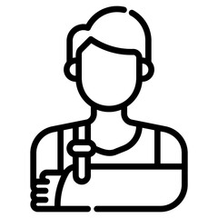 Injury. This is a vector single icon with a dashed line style. It is suitable for any purpose, such as website design, mobile app design, logo design, etc.