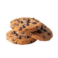 Delicious Chocolate Chip Cookies Sweet Treat Stacked Brown and Dark Brown