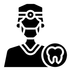 Dentist. This is a vector single icon with a solid style. It is suitable for any purpose, such as website design, mobile app design, logo design, etc.