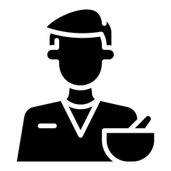 Pharmacist. This is a vector single icon with a solid style. It is suitable for any purpose, such as website design, mobile app design, logo design, etc.