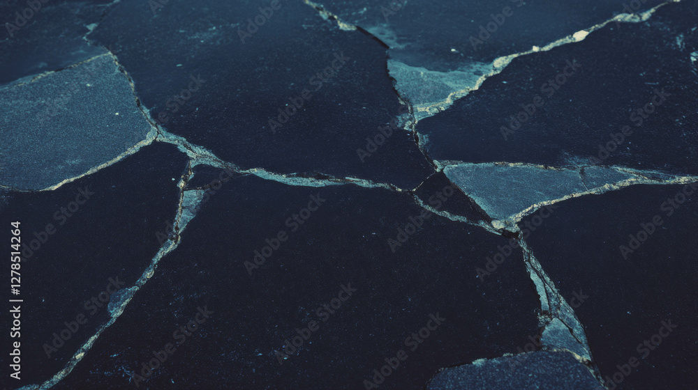 Poster natural black slate texture with deep cracks for background or design