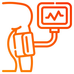 Blood pressure monitor. This is a vector single icon with a dashed line gradient style. It is suitable for any purpose, such as website design, mobile app design, logo design, etc.