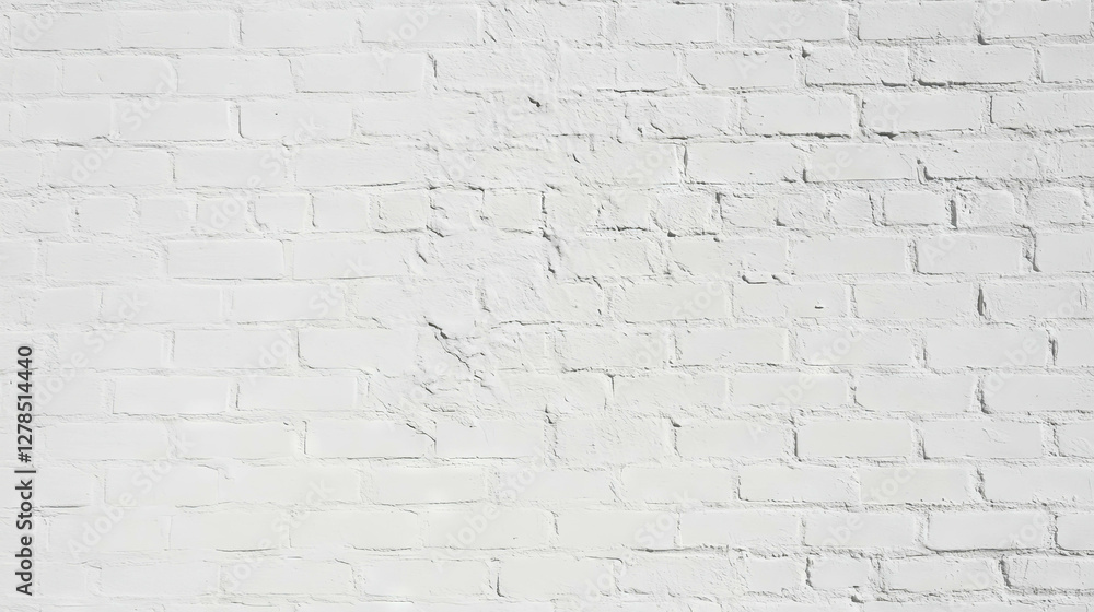 Poster Rustic white brick wall texture with weathered stains for background design