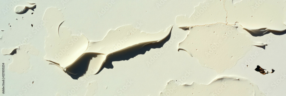 Poster Abstract texture of rough light plaster with cracked surface for background design