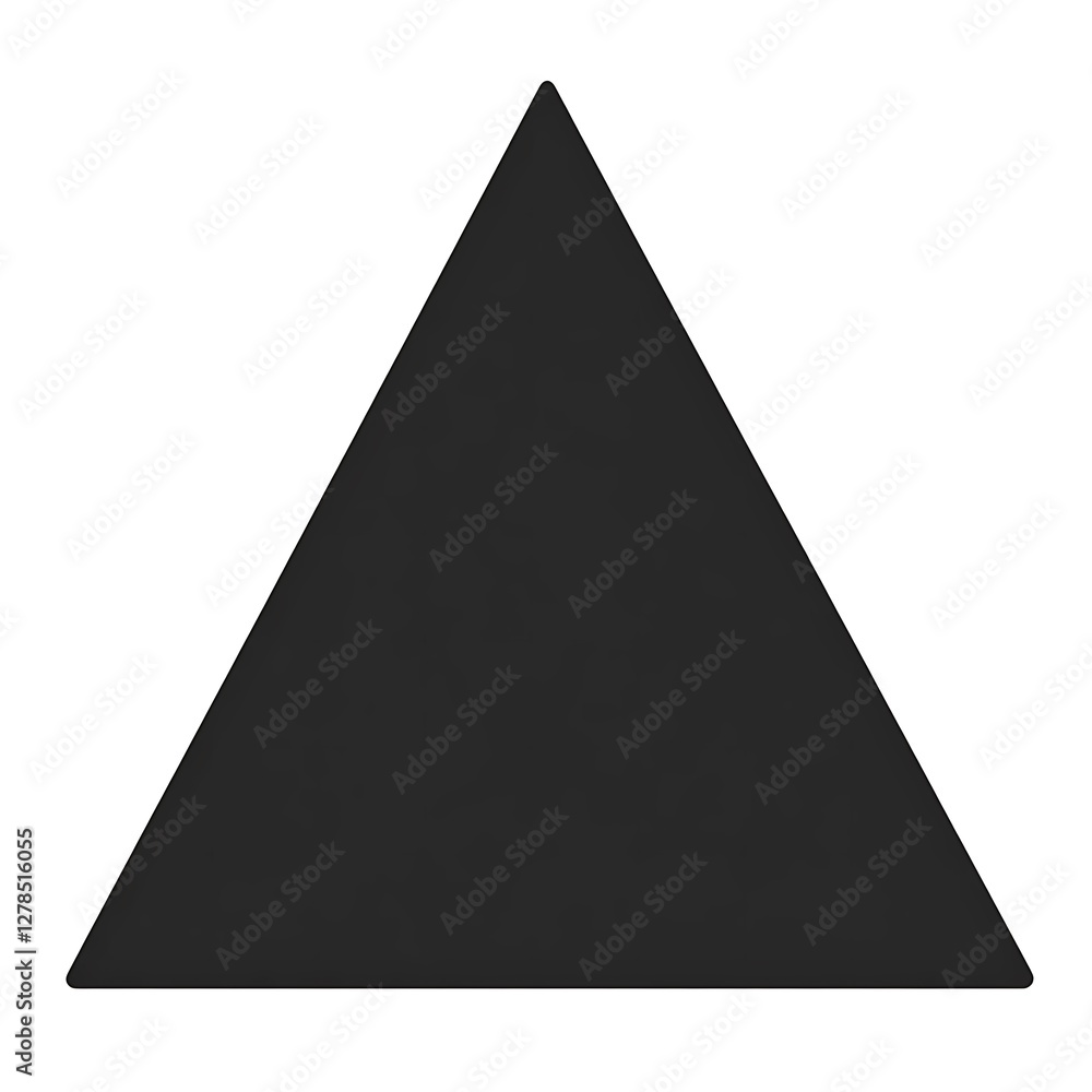 Aufkleber a black triangular shape centered on a plain white background with minimalist appeal