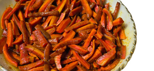 Homemade Carrots Pickle PNG Isolated on Transparent white background