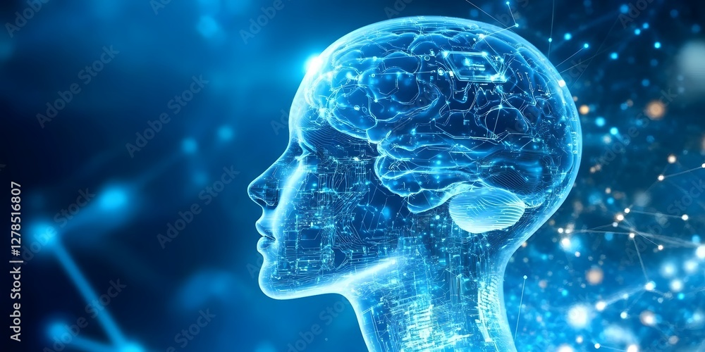 Aufkleber artificial intelligence abstract digs digital realm visual art futuristic environment side view conc