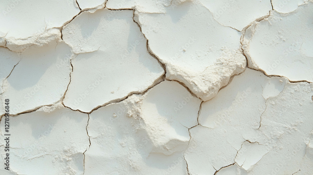 Poster Sandy textured clay wall with cracks and grainy surface for rustic design and architecture