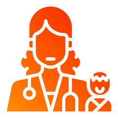 Pediatrician. This is a vector single icon with a solid gradient style. It is suitable for any purpose, such as website design, mobile app design, logo design, etc.