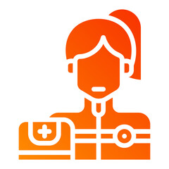 Fototapeta premium Paramedic. This is a vector single icon with a solid gradient style. It is suitable for any purpose, such as website design, mobile app design, logo design, etc.