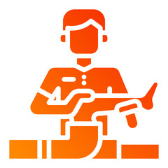 Physical therapy. This is a vector single icon with a solid gradient style. It is suitable for any purpose, such as website design, mobile app design, logo design, etc.