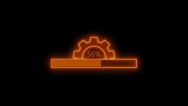 Neon operating system upgrade concept, software updating and process , update modern functions, Setting updating icon animation