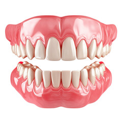 teeth, in a pink color on a Transparent background,
