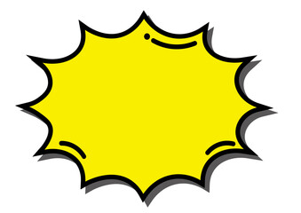 アメコミ風の黄色い吹き出し