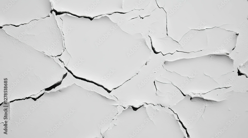 Poster Crumbling white plaster surface creating textured background for design projects