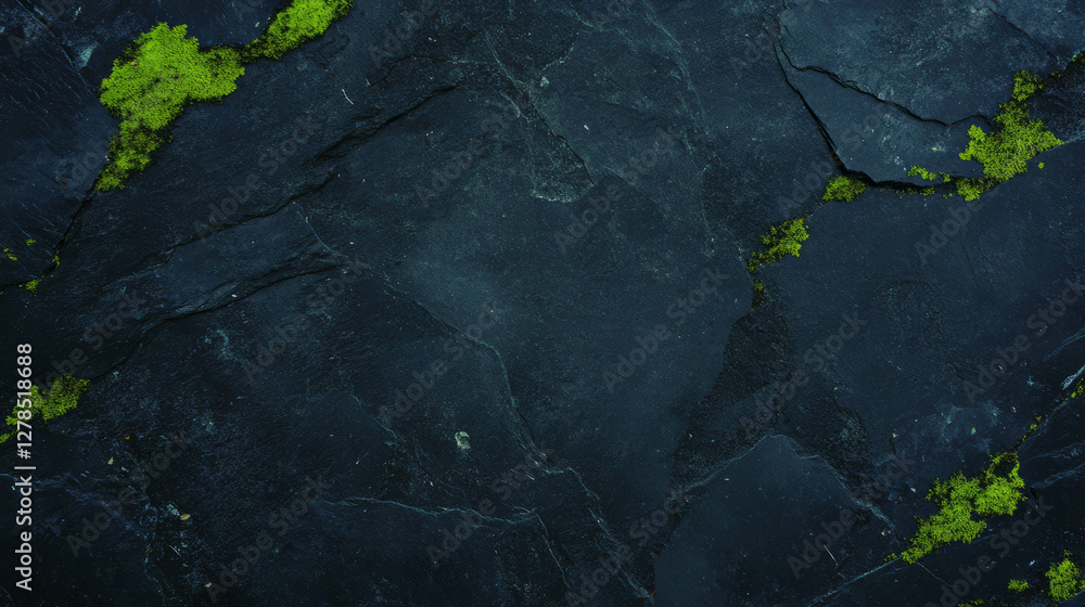 Poster rustic stone texture with moss details for natural background design