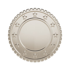 Platinum Mockup Coin with Empty Space for Your Design. 3d Rendering
