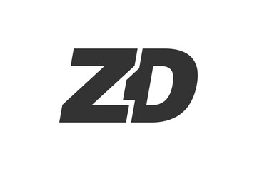 ZD Techno Editable Font Logo For Corporate Branding. Bold, Futuristic Design With Unique Typographic Ideas. Minimal Custom Type And Dynamic Letter