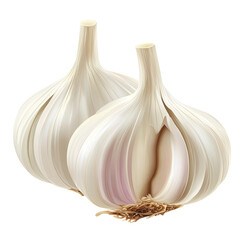 Obraz premium garlic cloves isolated on a Transparent background