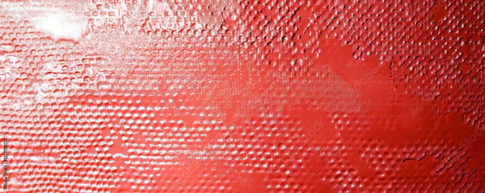 Poster abstract red texture of plastic mesh on smooth wall surface for creative design