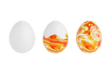 Easter Concept. Colorful Painting Easter Eggs. 3d Rendering