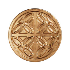 Celtic National Ornament in the Shape of a Golden Circle. 3d Rendering
