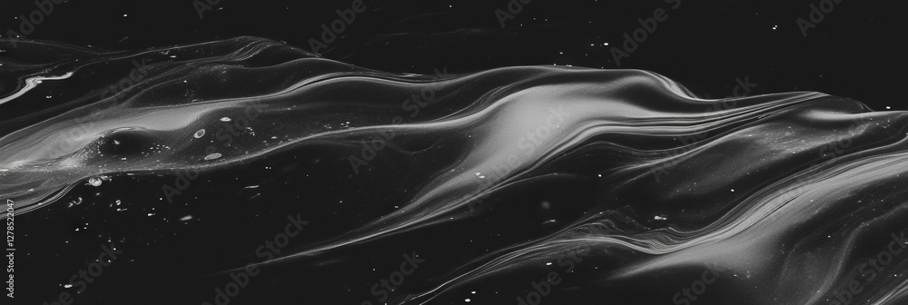 Poster Abstract waves and swirls of smooth dark plaster texture for artistic background
