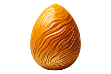 Beautiful egg with golden horn isolated on transparent background

