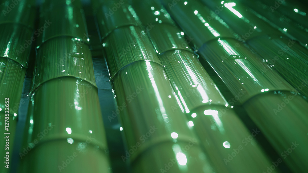 Poster smooth polished bamboo texture with bright reflections for design and decoration
