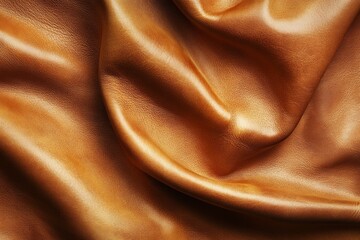 Textured brown leather folded, warm lighting. AI image